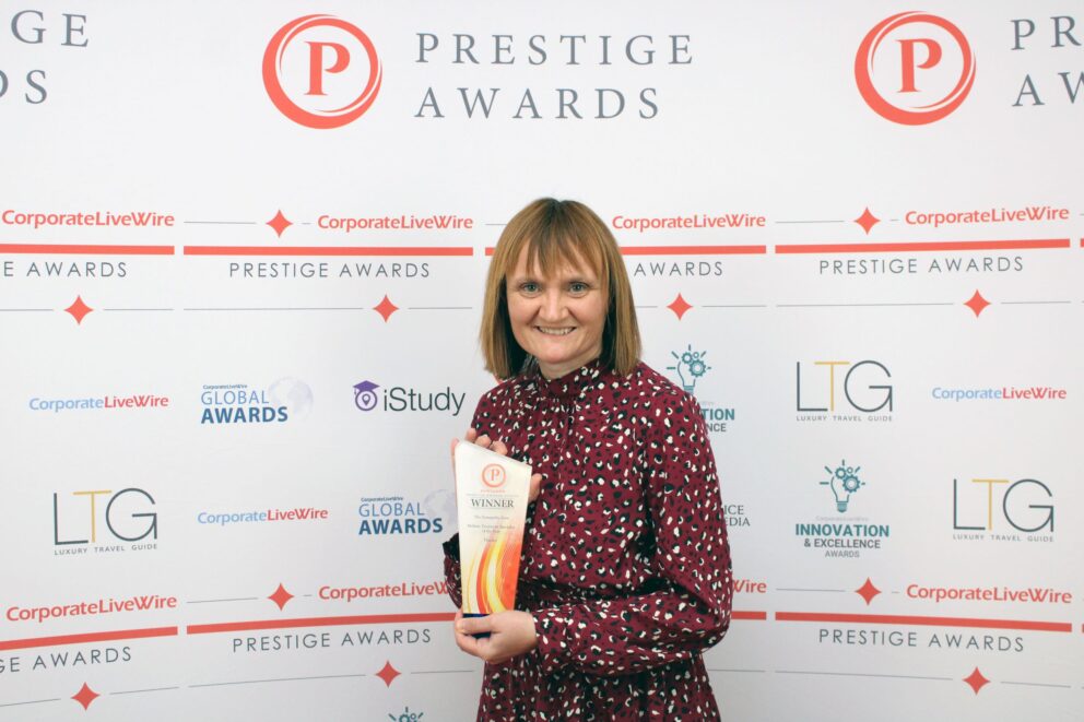 Jenny receives the Prestige Scotland Holistic Treatment Specialist of the Year 22/23.